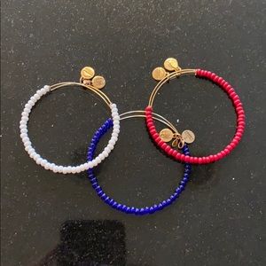Red white and Blue Alex and Ani Bracelets